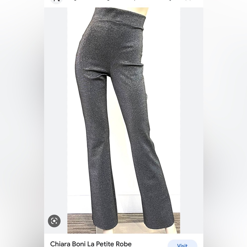 Chiara Boni Venusette metallic silver pants